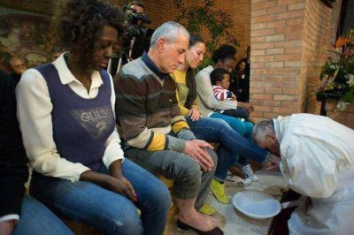 El lavado de pies del papa Francisco, en im�genes