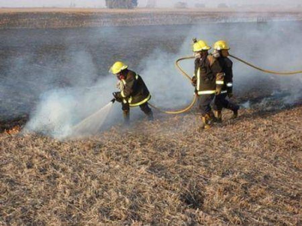 VARIOS LLAMADOS A BOMBEROS DURANTE EL VIERNES. ENTRE ELLOS UN INCENDIO IMPORTANTE DE RASTROJOS