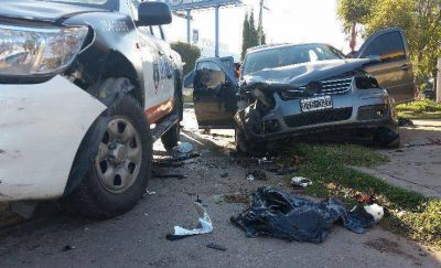Incidentes, fuga y choque con un patrullero: seis aprehendidos