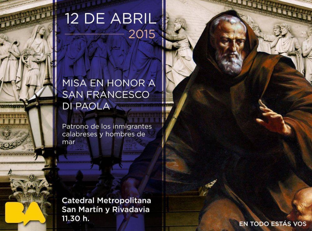 Celebración de la misa por San Francesco Di Paola en el marco de Buenos Aires celebra Calabria