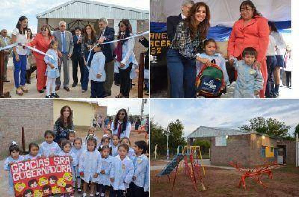 La Gobernadora inaugur� el nuevo edificio del Jard�n 352 de Taco Pozo