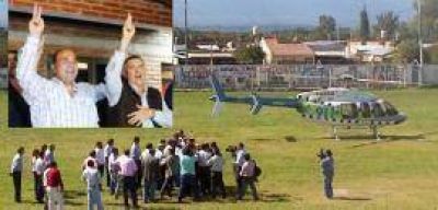 La f�rmula de la impunidad: Manzur y Jaldo usan el helic�ptero policial del 911 para ir a los actos de campa�a