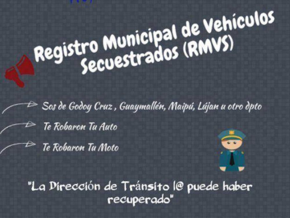 Quieren crear en Godoy Cruz un registro Municipal de veh�culos secuestrados