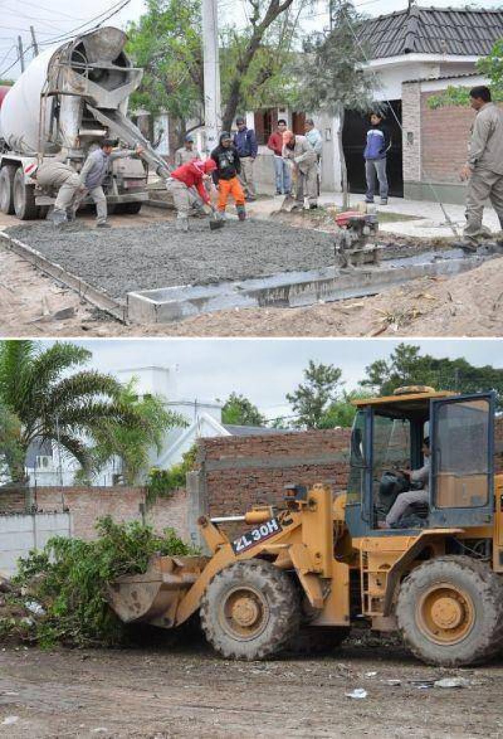 Contin�an las tareas de pavimentaci�n, desmalezamiento y limpieza en la ciudad