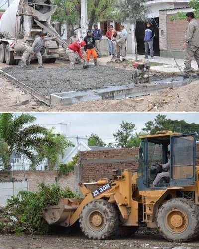 Contin�an las tareas de pavimentaci�n, desmalezamiento y limpieza en la ciudad