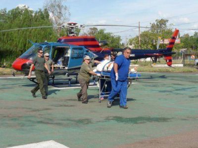 Trasladaron en helic�ptero al hombre que sufri� graves quemaduras tras una explosi�n en Malarg�e