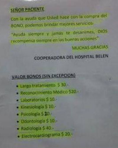 Indignaci�n en Bel�n: el hospital cobra 
