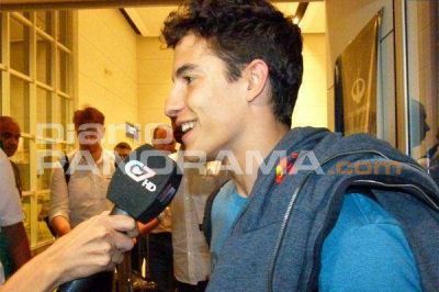 El doble campe�n del MotoGP Marc M�rquez arrib� a Las Termas