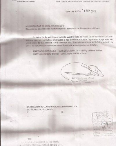 Castorina intim� a los responsables de la demolici�n ilegal del chalet Delfina de Grattarola