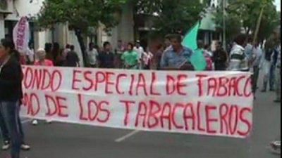 Tabacaleros movilizados reclamaron el pago del Fondo Especial del Tabaco
