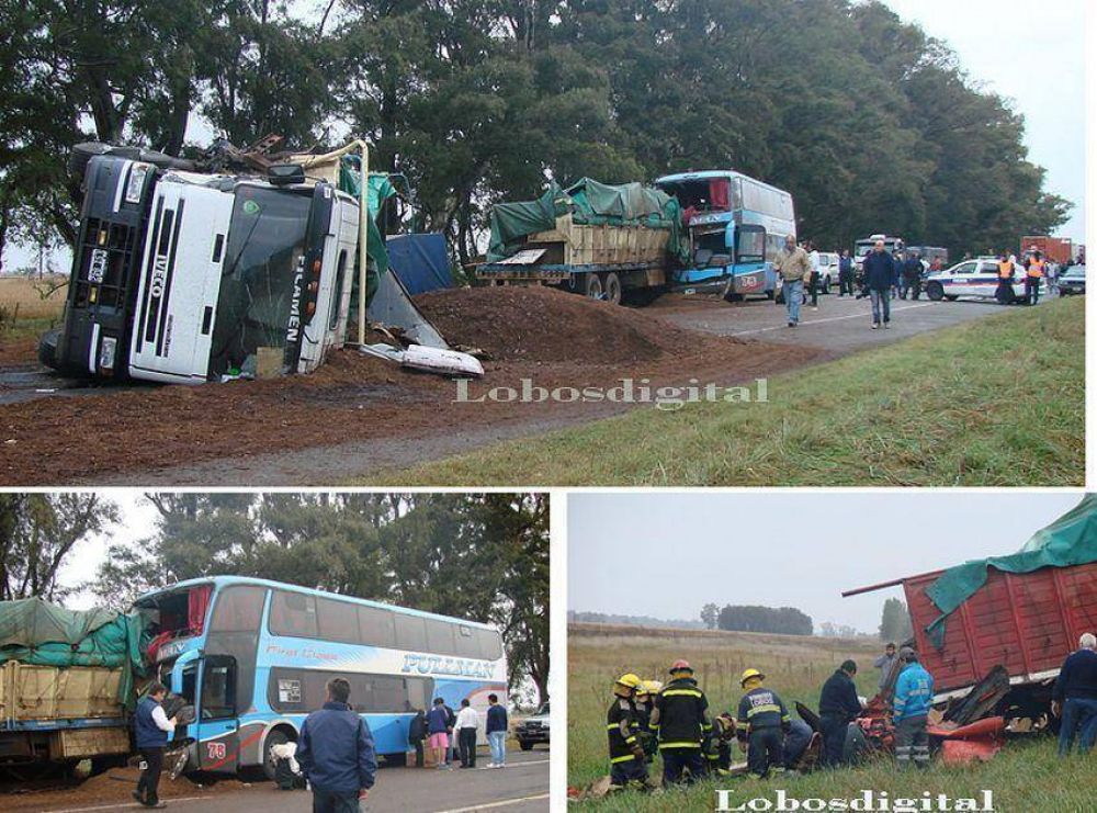 Un micro que sali� de Olavarr�a protagoniz� un accidente m�ltiple en Ruta 205