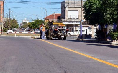 Contin�an los trabajos de demarcaci�n vial