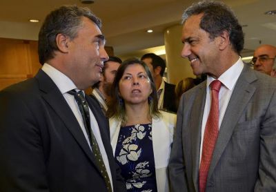 Scioli junto al presidente del Banco Central: 