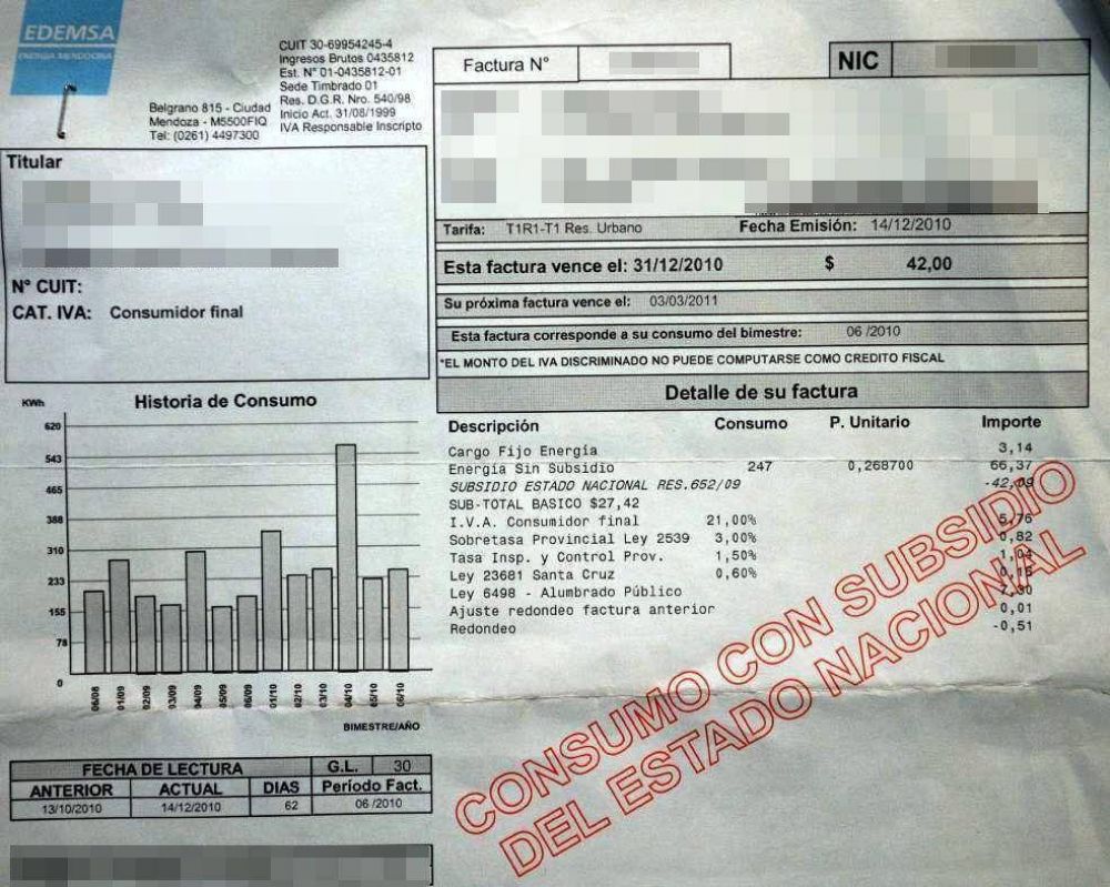 Luz: Mendoza y la Naci�n prev�n reactivar el recorte de los subsidios