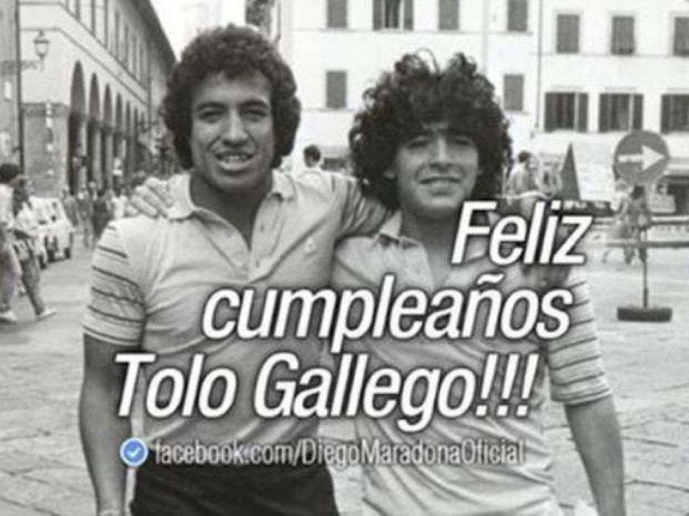 El Tolo Gallego cumpli 60 aos y Diego Maradona le envi un afectuoso saludo