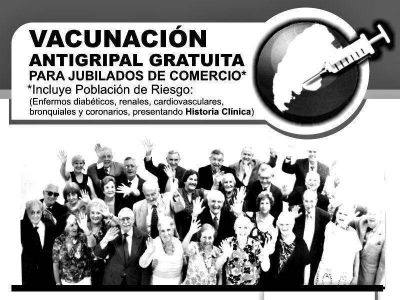 Vacunaci�n antigripal gratuita para jubilados de Comercio
