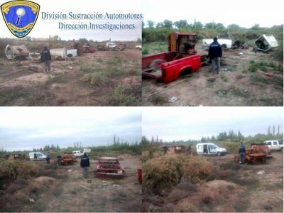 Hallaron un cementerio de autos robados en El Algarrobal