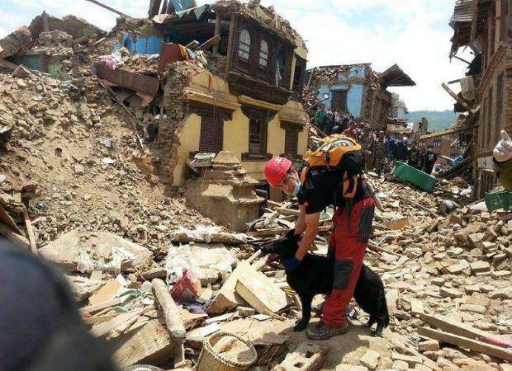Leones mercedinos ayudan a los rescatistas que trabajan en Nepal