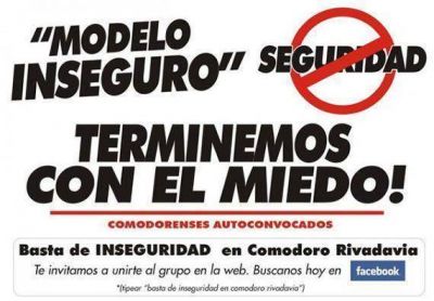 Los comodorenses piden seguridad hasta por Facebook