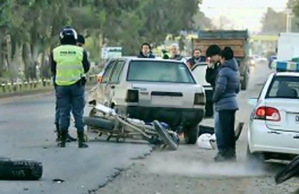 Centenario : Choque m�ltiple sobre la Ruta 7