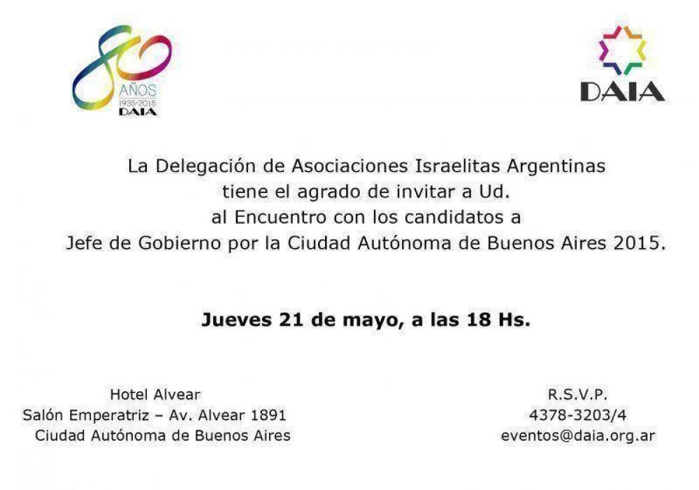 La DAIA se reunir con los candidatos a Jefe de Gobierno por la Ciudad Autnoma de Buenos Aires