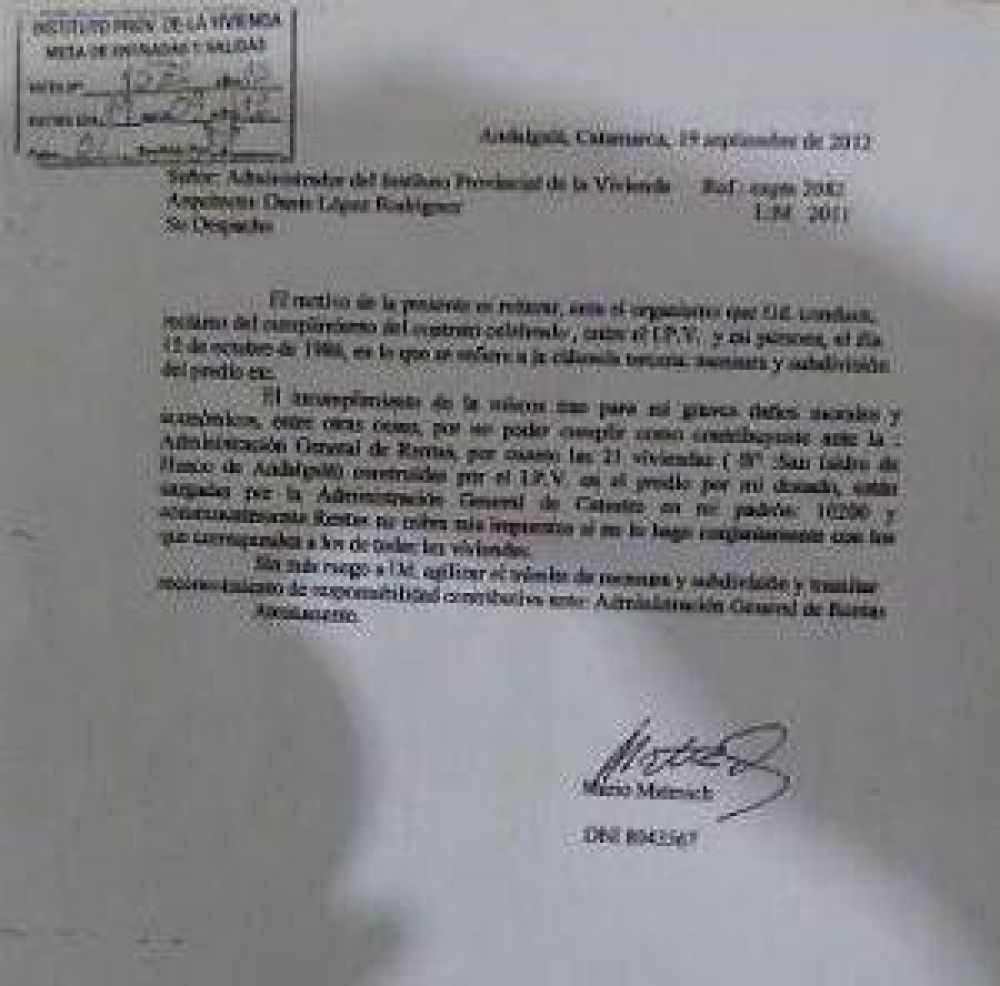 Don� terrenos para viviendas del IPV y ahora lo quieren embargar