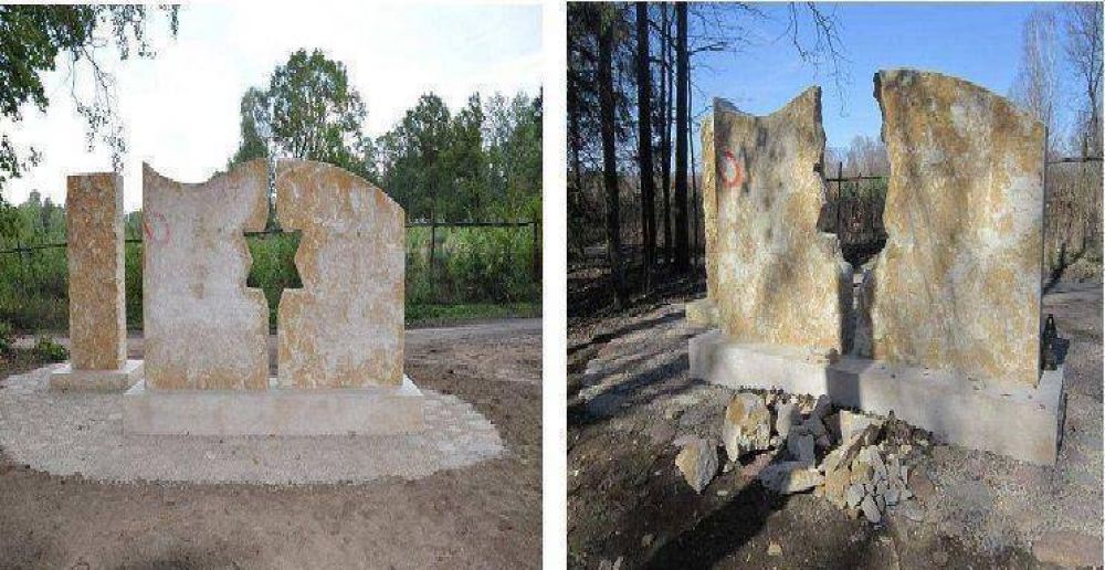 Polonia: Se destruy un monumento en memoria de la comunidad juda que fue masacrada en el Holocausto