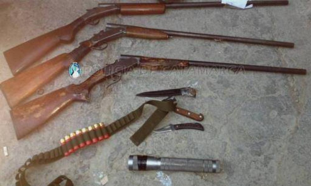 Aprehendieron a cinco cazadores furtivos y secuestran armas de fuego