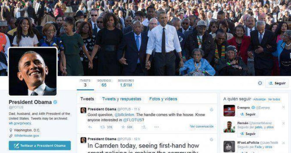 Furor en Twitter por la nueva cuenta de Obama