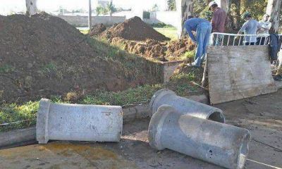 Tras la gran inundaci�n en Arroyito, reparan los desag�es pluviales
