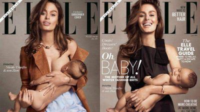 �Censura? Elle puso a una modelo amamantando en la tapa, pero no para todos