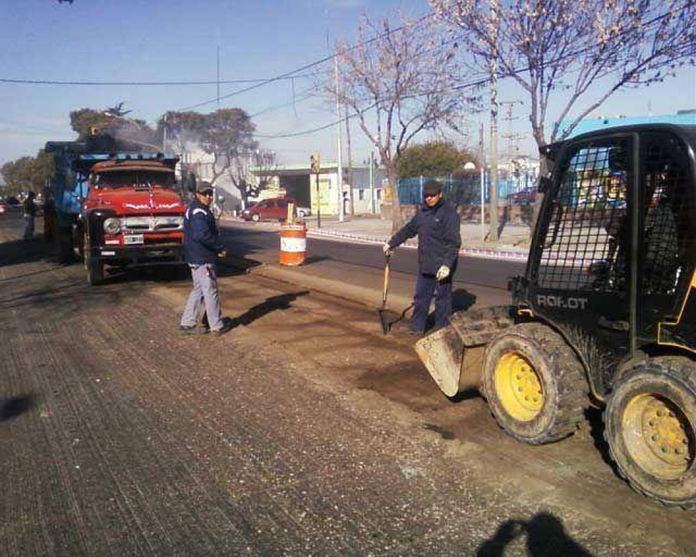 Luego de un parate de dos semanas. El municipio volvi� a realizar tareas en la Av Lavalle
