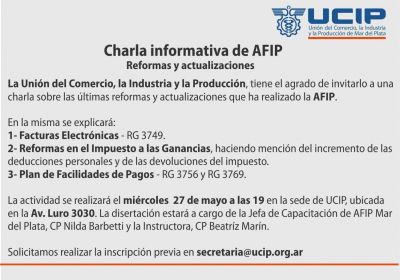Charla informativa de AFIP: De inter�s para el comerciante y el empresario pyme