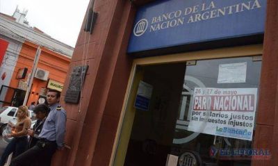 Paro bancario: el segundo d�a tambi�n tuvo alta adhesi�n y hoy vuelven a la actividad