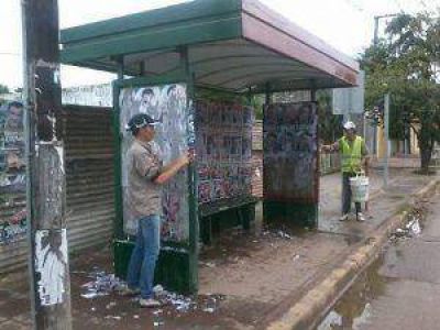 La Municipalidad de S�enz Pe�a comenz� la limpieza de propaganda pol�tica en la ciudad