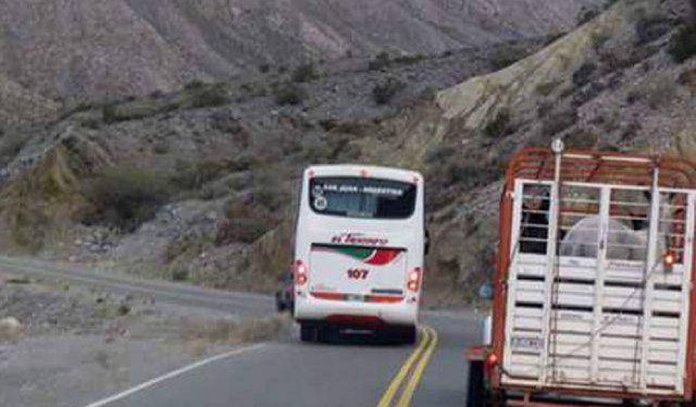 Pol�mica por la infracci�n de un colectivo en plena ruta a Calingasta