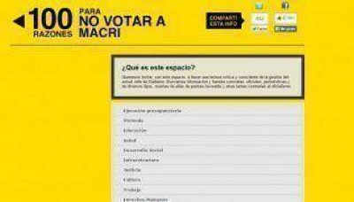 Una web plantea �las 100 razones para no votar a Macri�
