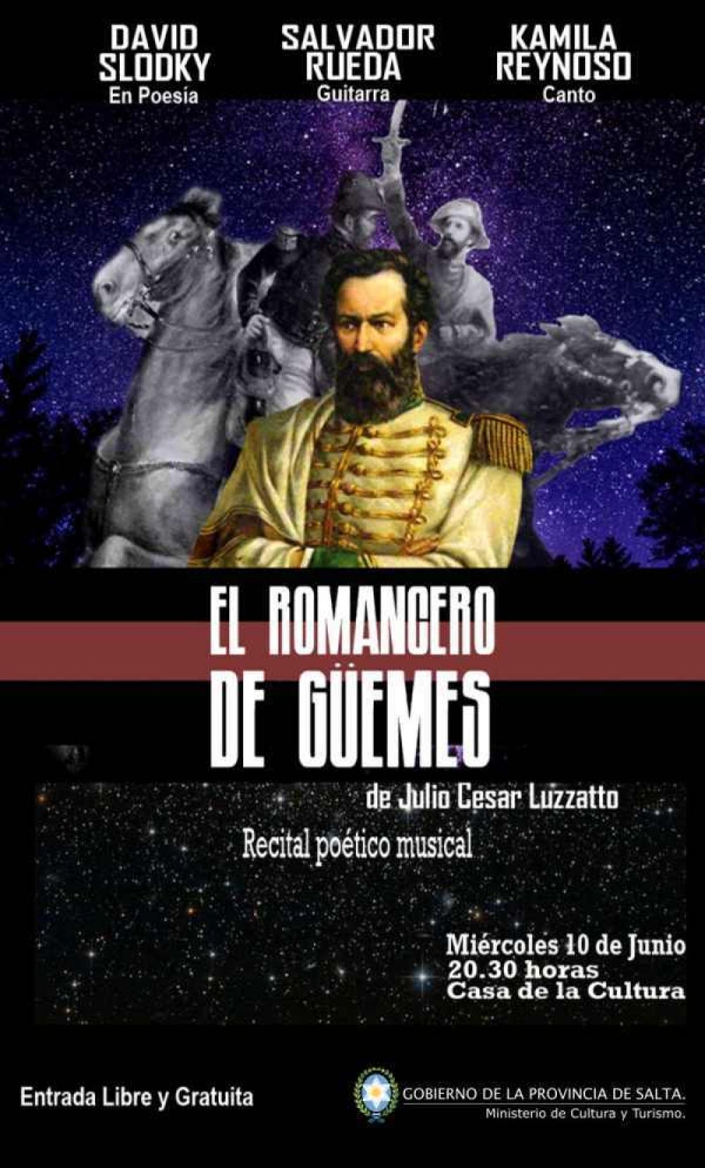 Con entrada gratuita el Romancero de G�emes en la Casa de la Cultura