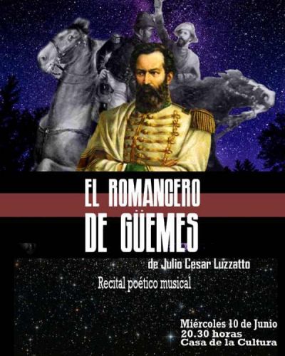 Con entrada gratuita el Romancero de G�emes en la Casa de la Cultura