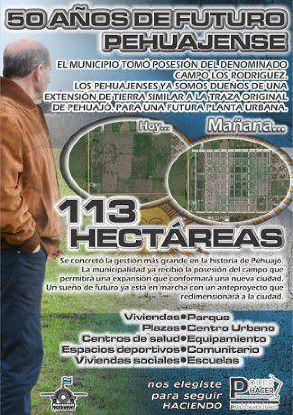 Zurro sobre las hect�reas que incorporan al patrimonio de Pehuaj�: �es como tocar el cielo con las manos�