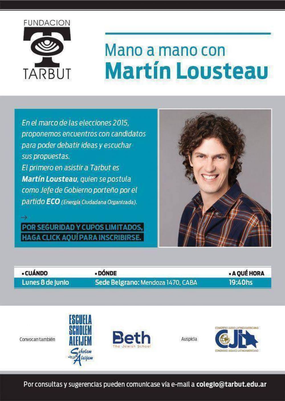Martn Lousteau dar una charla en Tarbut - Sede Belgrano