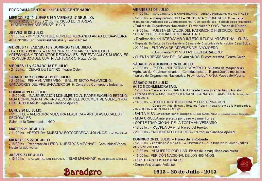 Axel cerrar� los festejos del Cuatricentenario