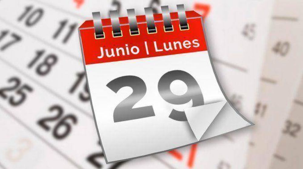 �Es feriado nacional el pr�ximo lunes 29 de junio?