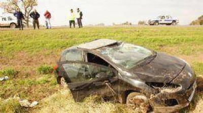 Volc� un auto en la Ruta 5