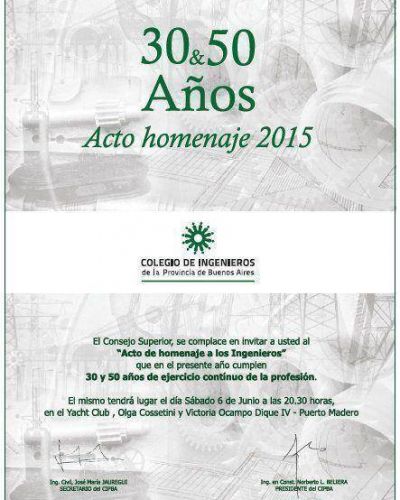 El CIPBA celebra el d�a de la ingenier�a homenajeando a sus matriculados