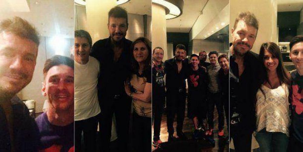 El gran festejo de Lionel Messi despu�s del triunfo con Marcelo Tinelli, Adri�n Suar, Nicol�s V�zquez y su familia