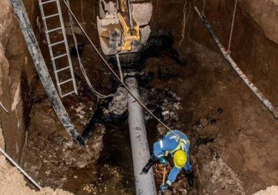 Cloacas: reemplazan ca�er�as en avenida Per�n