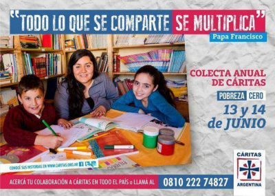 Este fin de semana se realiza la Colecta Anual de C�ritas en todo el pa�s