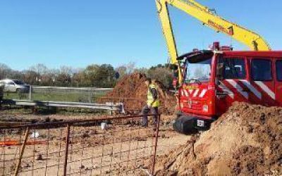 Luj�n: Muri� operario tras desmoronarse un desag�e de Autopista del Oeste