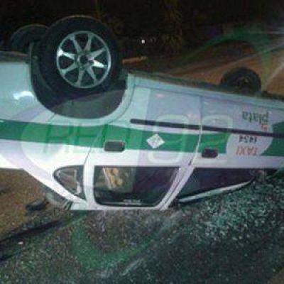 Madrugada de terror en Tolosa al volcar un taxista que evitaba un robo